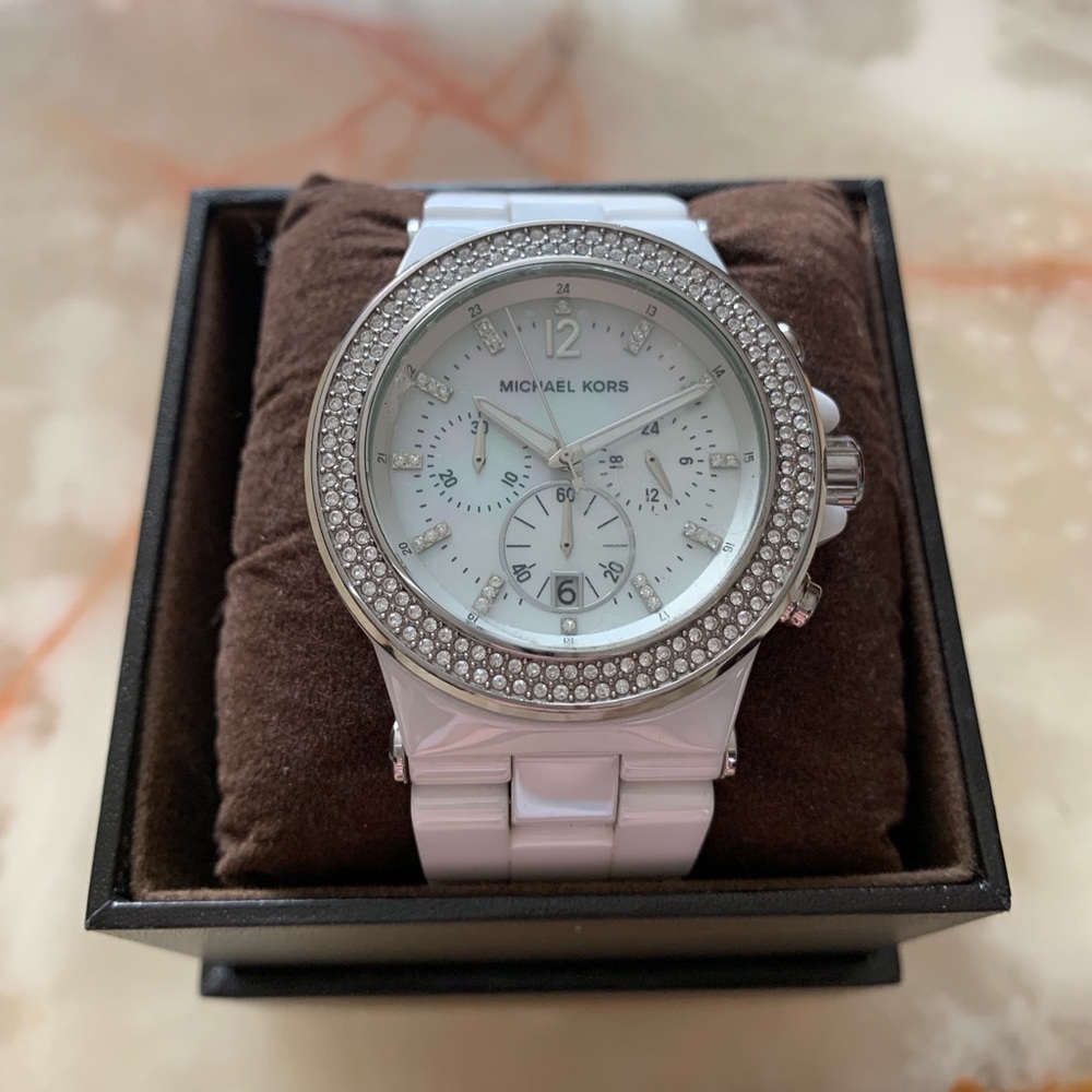 Michael kors ceramic watch white